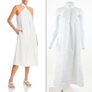 Anine Bing Womens Twist-Neck Midi Halter Dress